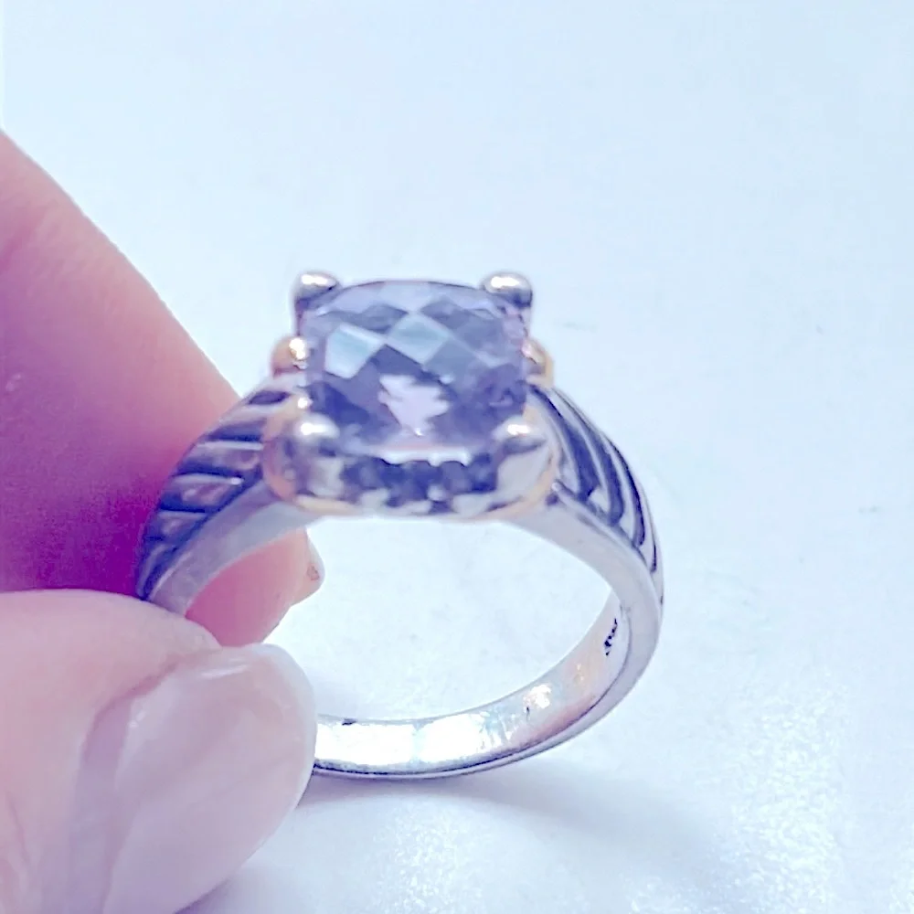 BJC 14k gold and sterling silver amethyst ring. 6.5 grams.